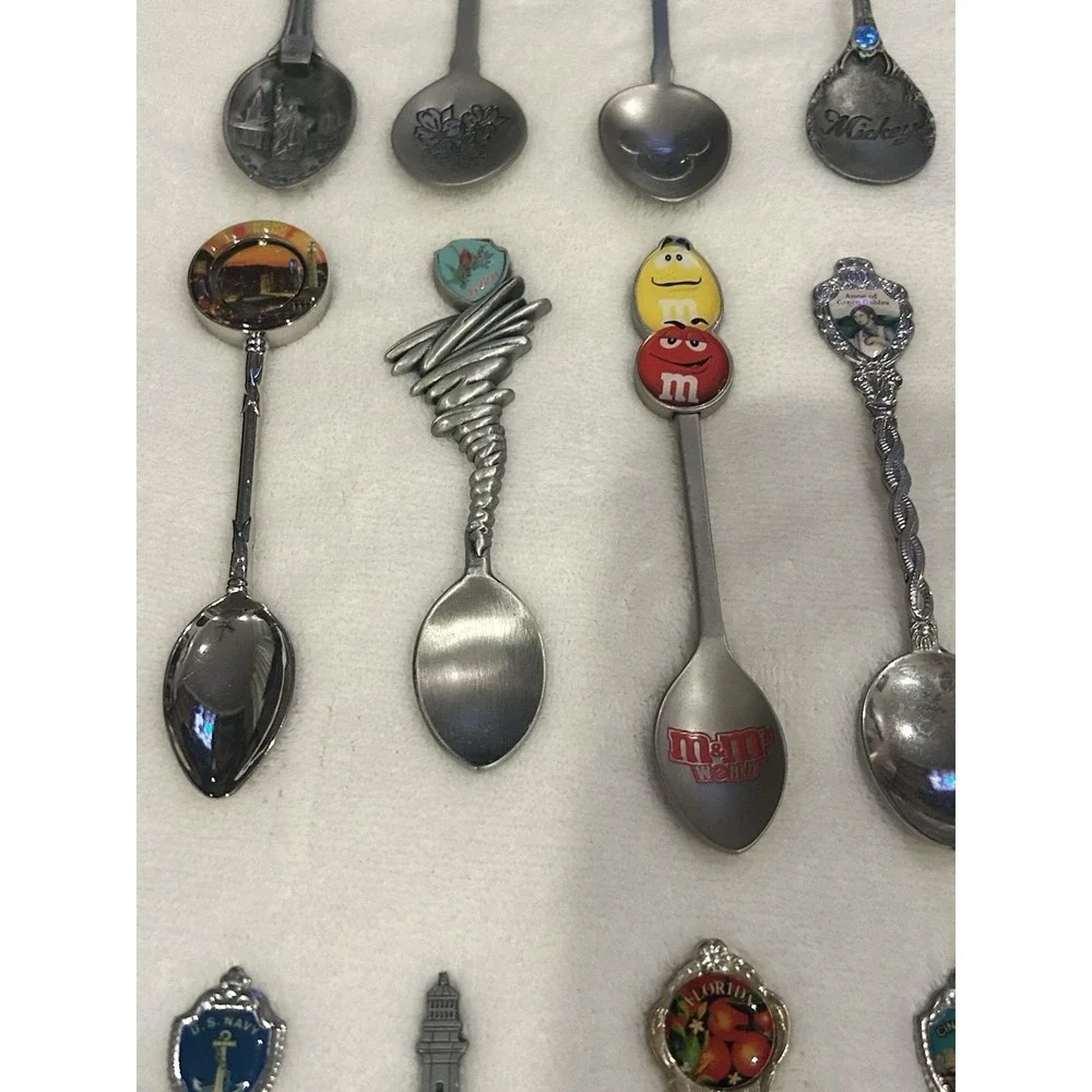 Lot of 45 Collectors Spoons. All Different‎ No Duplicates. Some Vintage